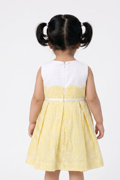 Baby Girls Multi Striped Cotton Dress