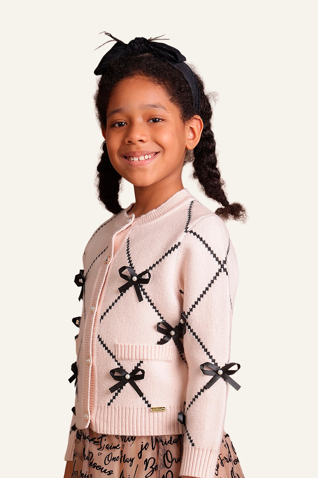 Girls Nude Solid Sweater
