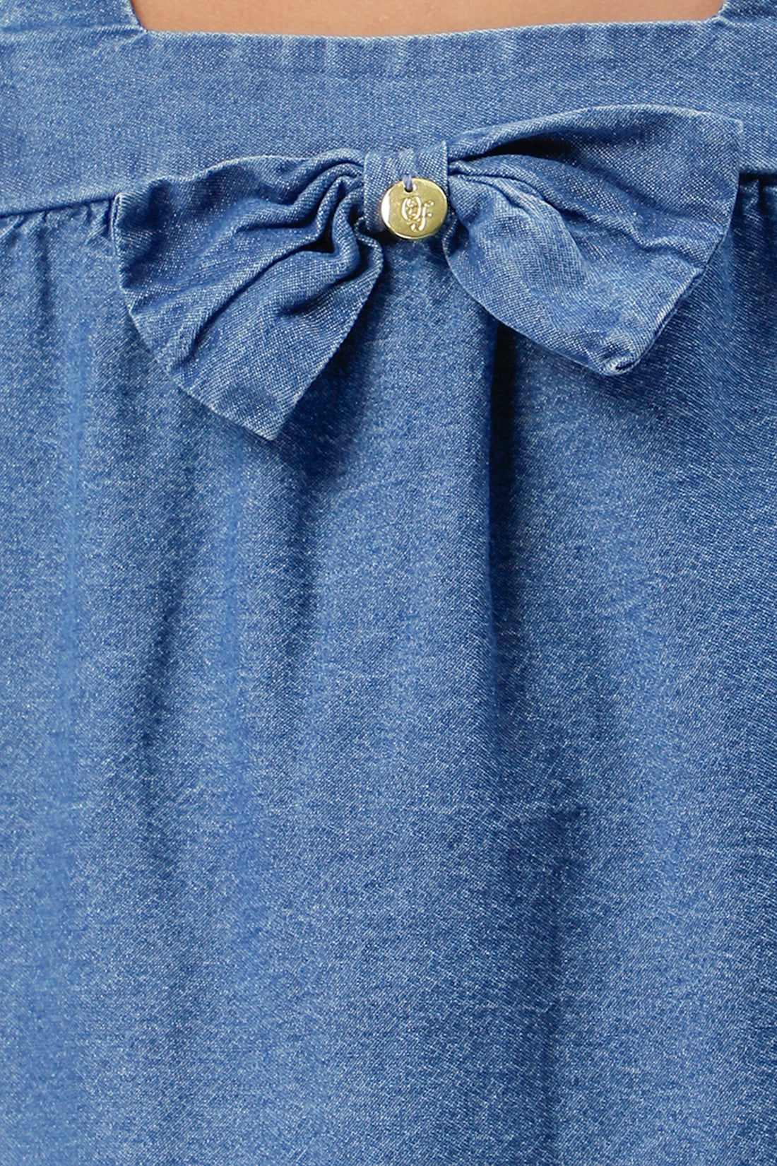 Girls Blue Embroidered Dress