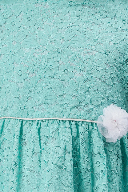 Girls Mint Lace Dress
