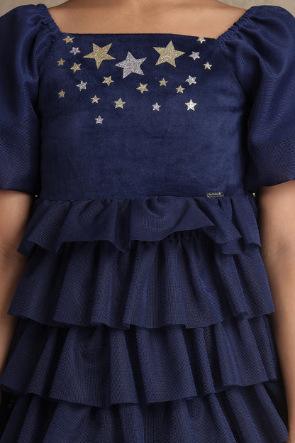 Girls Navy Blue Dress – Party Wear