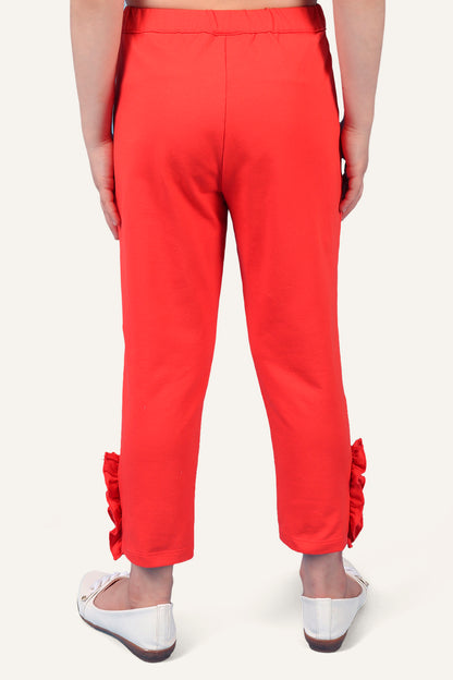 Girls Red Leggings
