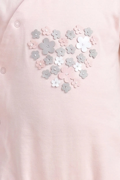 Baby Girls Peach Cotton Romper