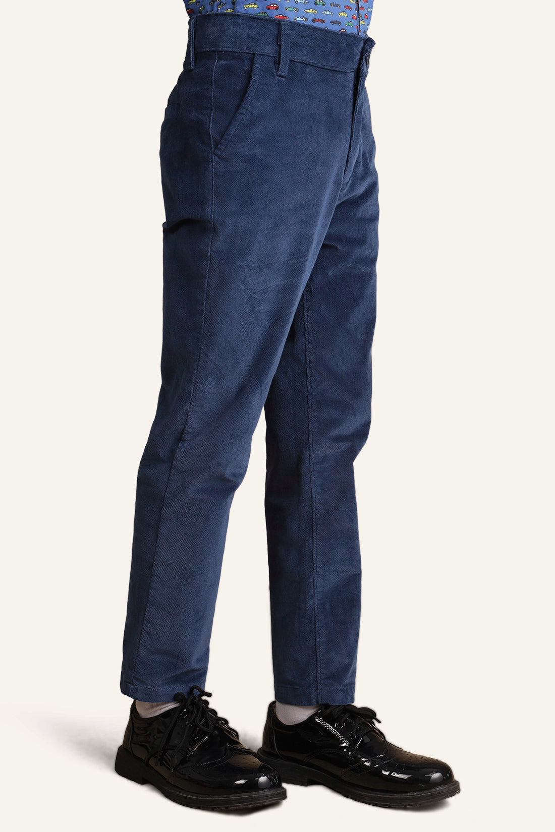 Boys Navy Blue Straight Fit Trouser