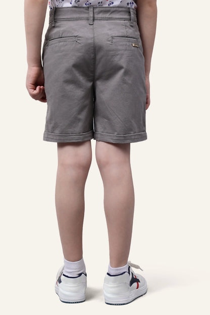 Boys Grey Cotton Shorts