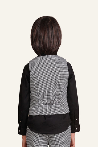 Boys White & Black Waist Coat