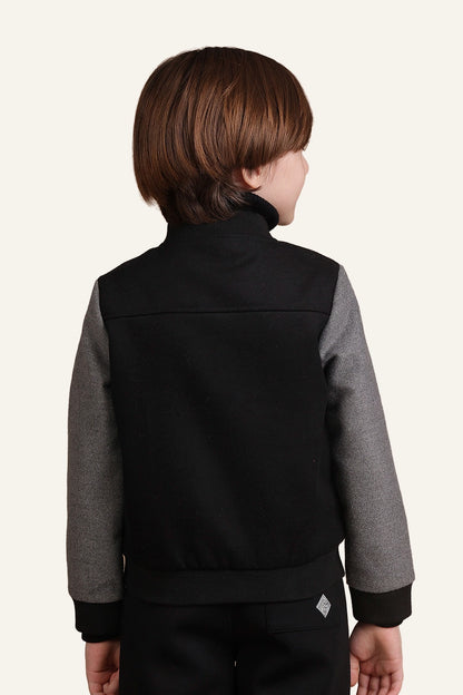 Boys Black & Grey Dual Colour Jacket