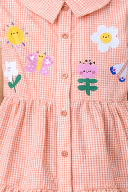 Baby Girls Multi Checked Cotton Dress