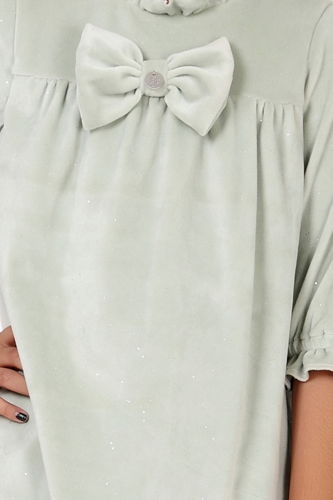 Girls Mint Solid Dress