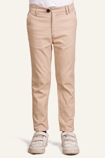 Boys Beige Slim fit Trouser