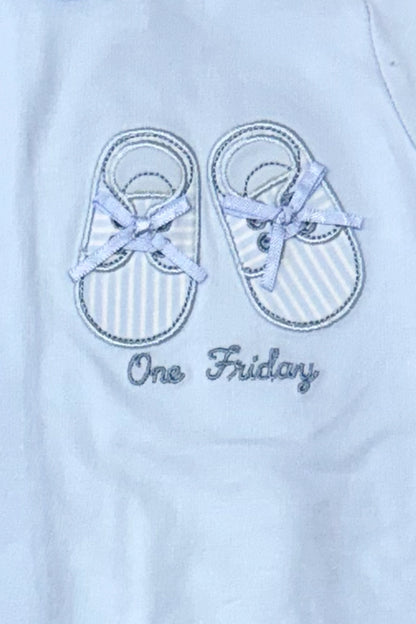 Baby Boys Blue Cotton Romper