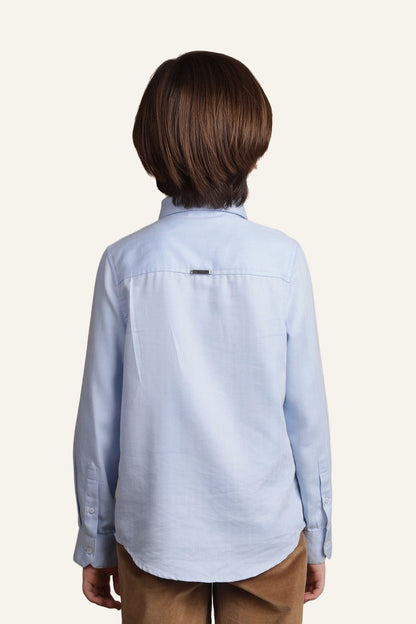 Boys Lite Blue Shirt with Bow