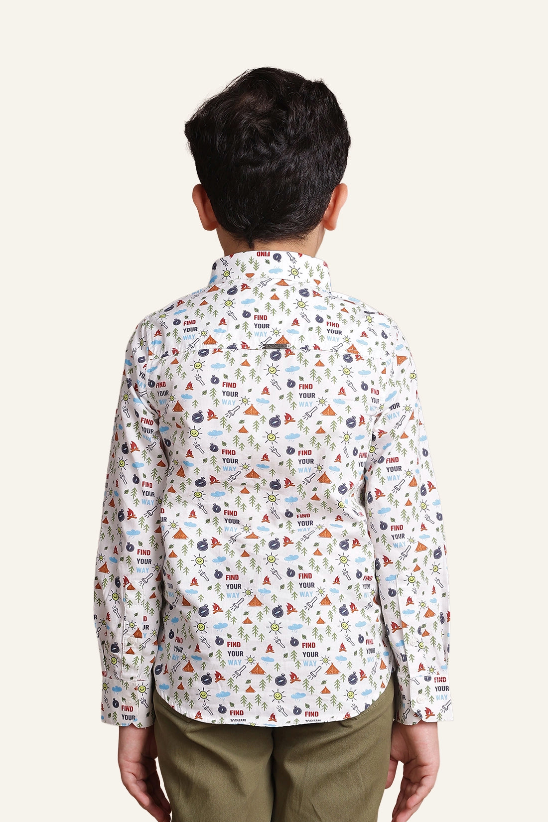 Boys Off White Adventurer Cotton Shirt