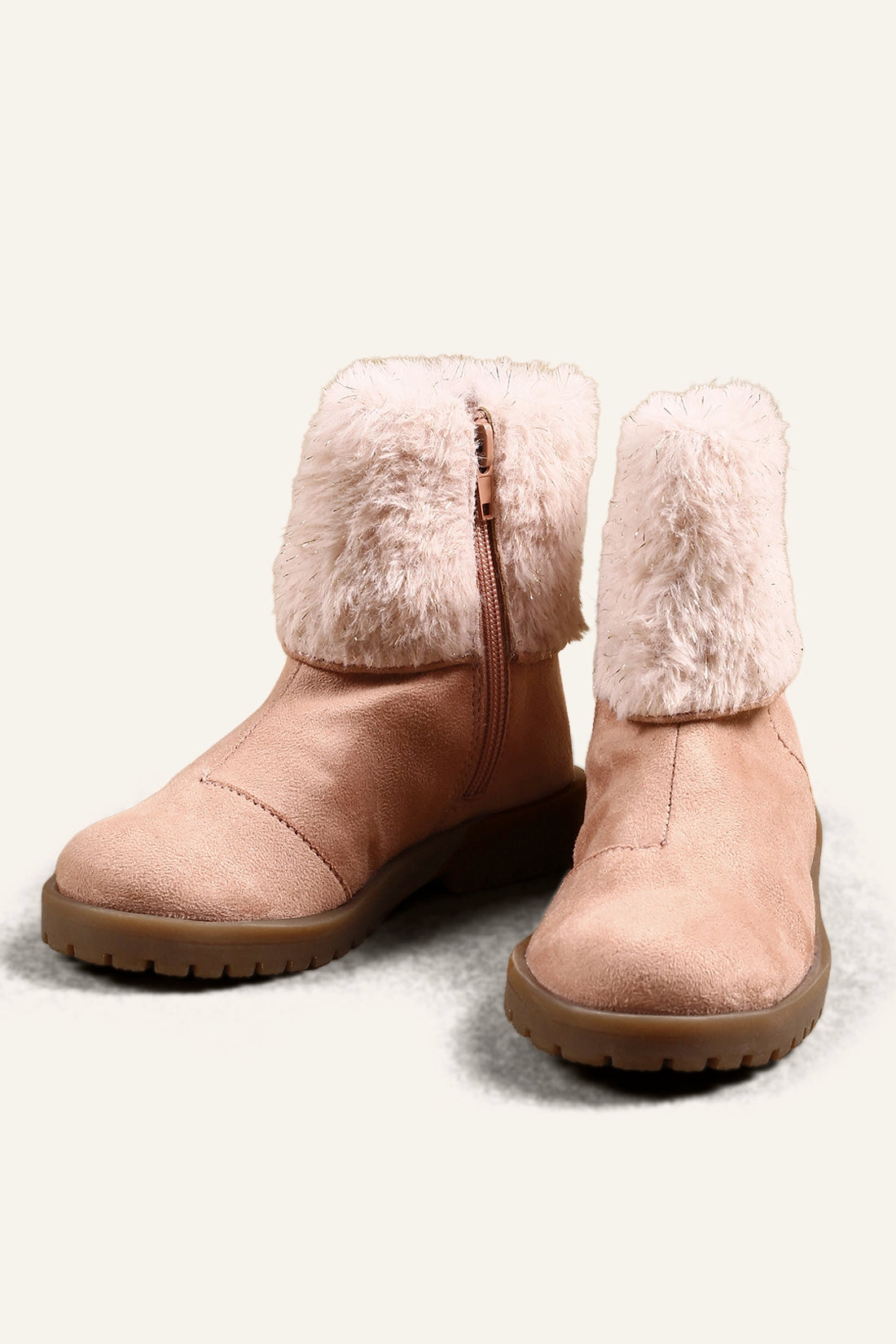 Girls Pink Solid Boots