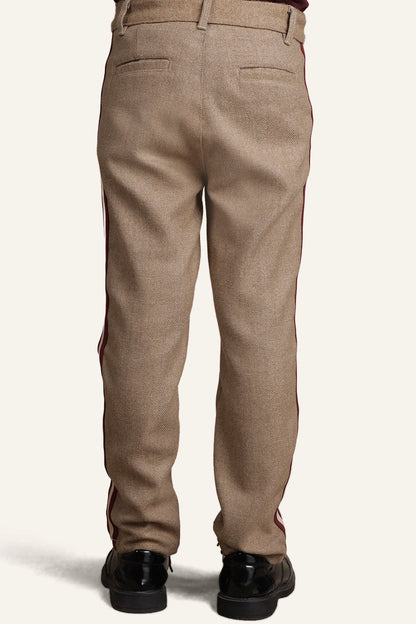 Boys Beige Abstract Trouser