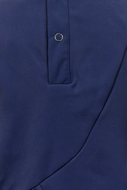 Girls Navy Blue Embellished Twill Top
