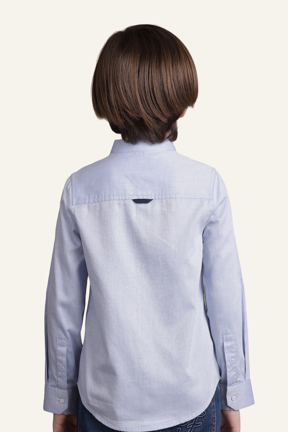 Boys Blue Mandarin Collared Shirt