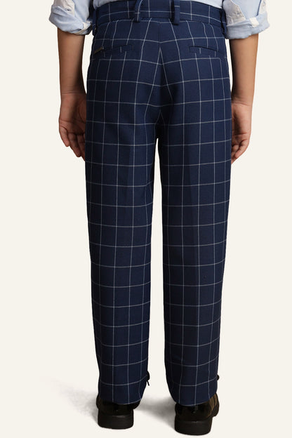 Boys Blue Checks Trouser