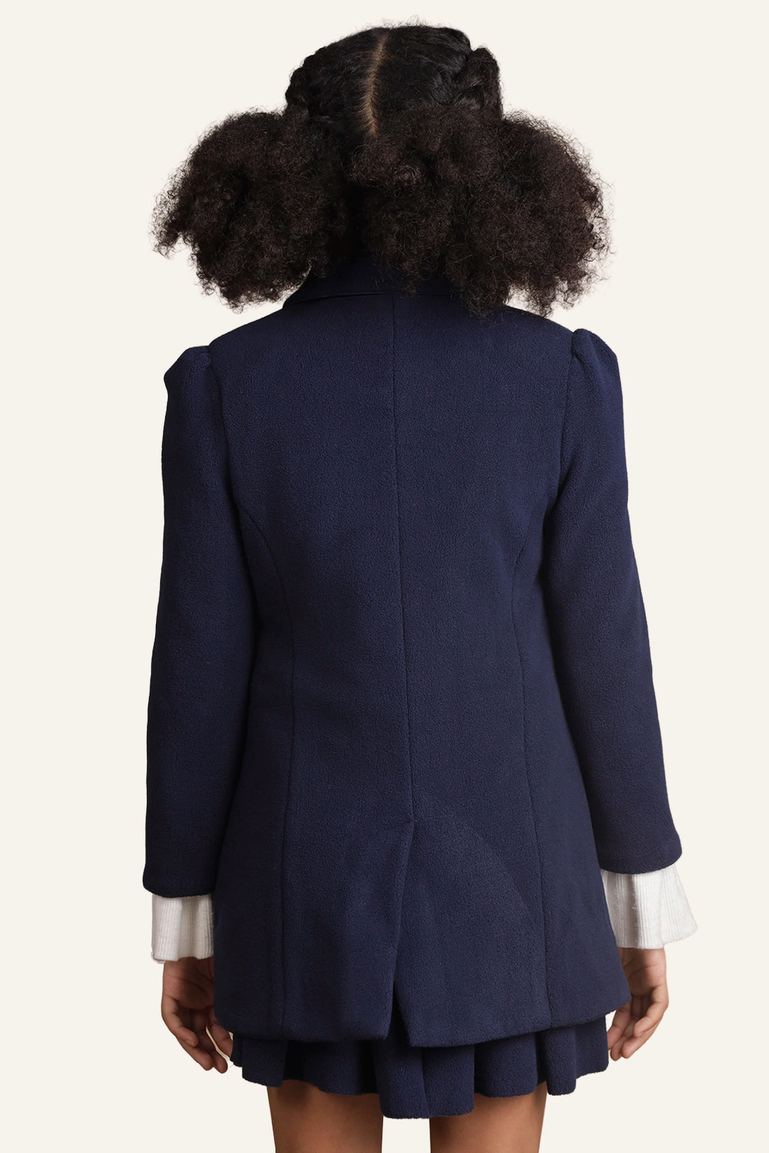 Girls Navy Blue Long Blazer