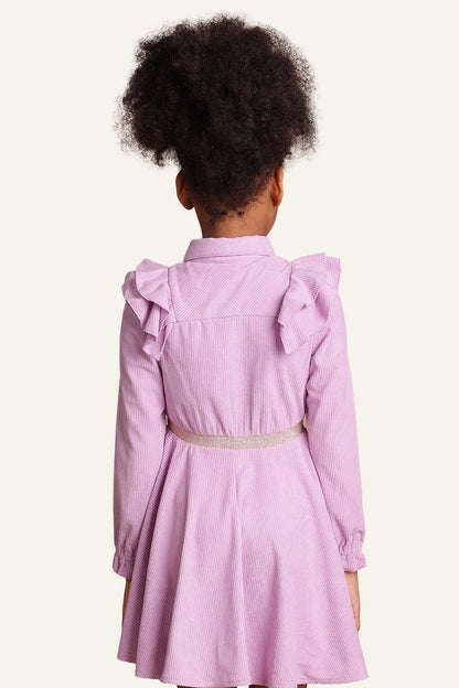 Girls Lilac A-line Flared Dress