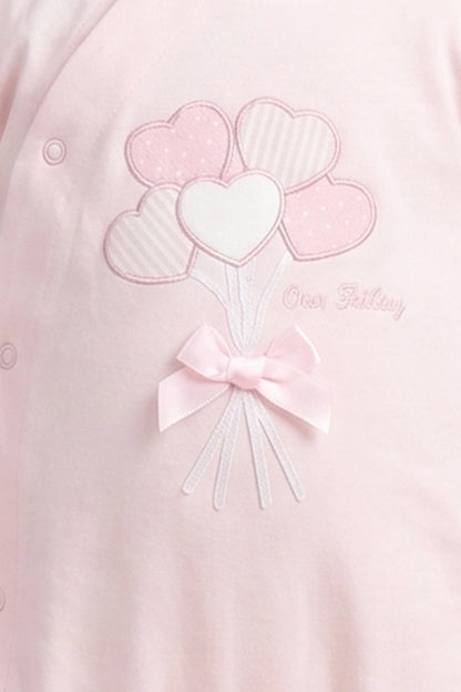 Baby Girls Pink Embroidered Cotton Romper
