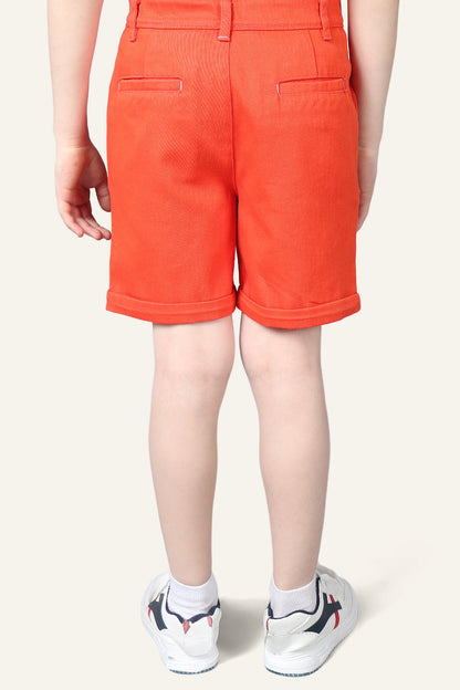 Boys Red Cotton Shorts