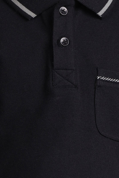 Boys Black Polo T-shirt