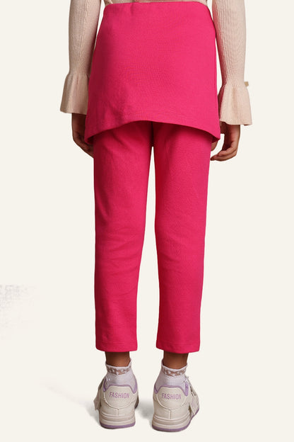 Girls Pink Skirt With attached Jeggings