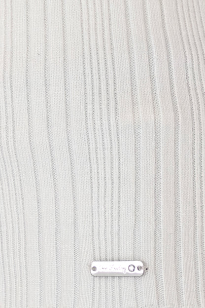 Girls Off White Acrylic High Neck Jumper