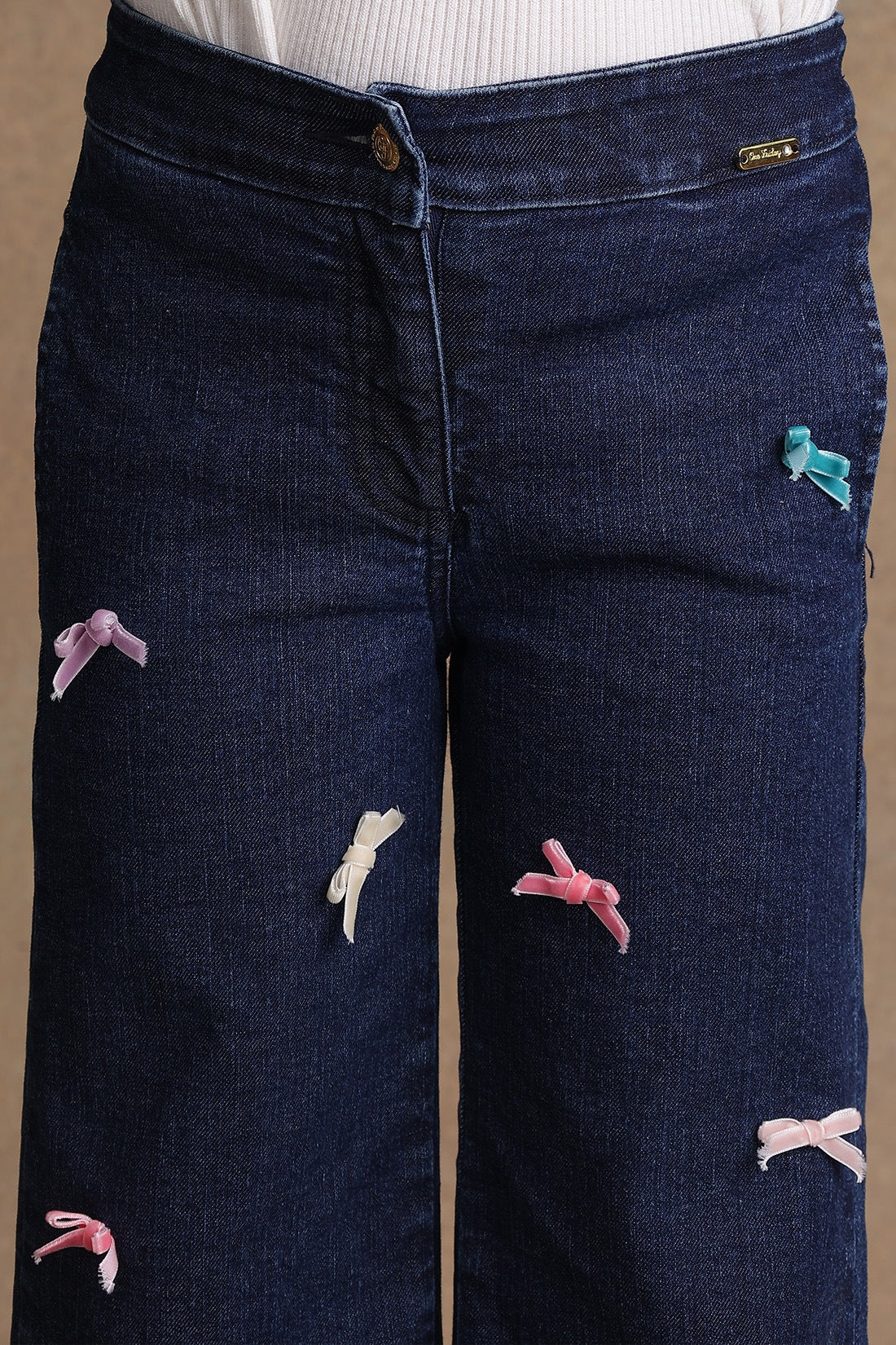 Kids Girls Dark Blue Flared Jeans