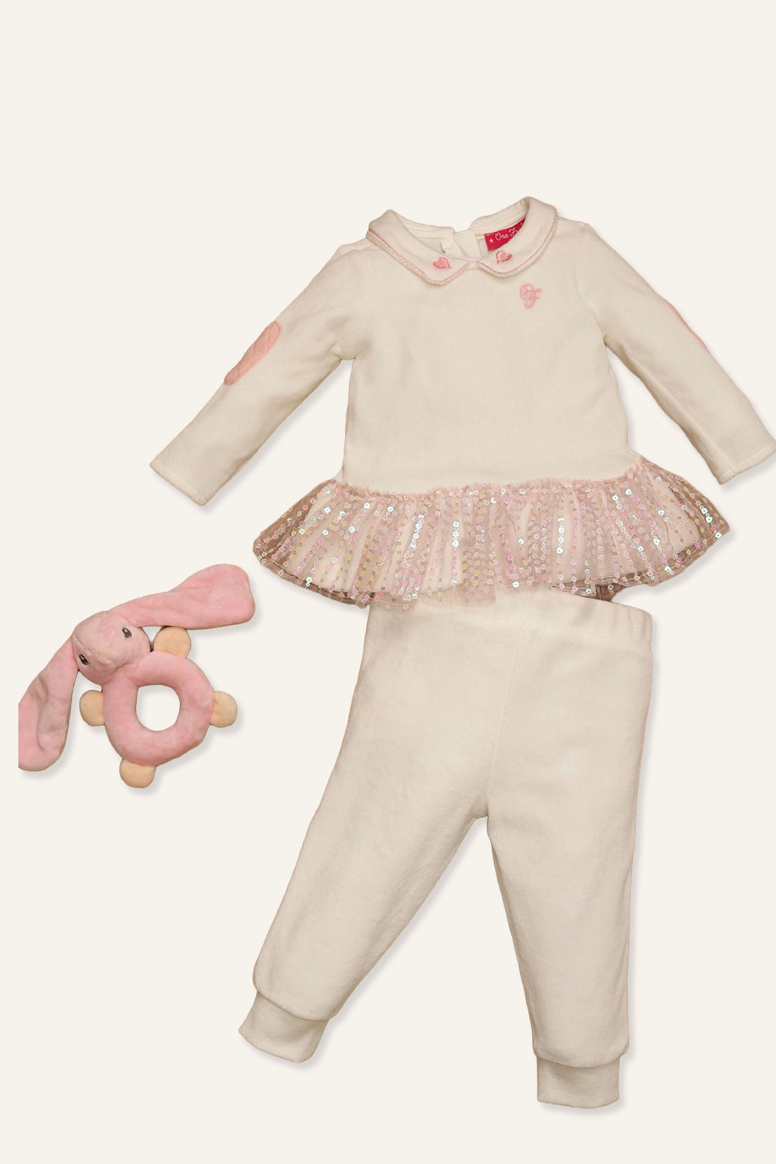 Baby Girls Off White Top With Pants