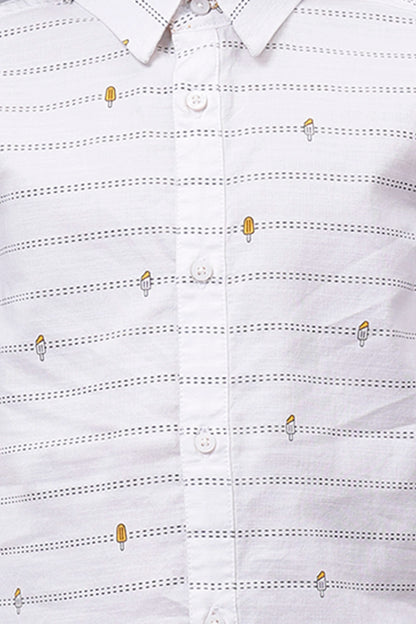 Boys Off White Casual Shirt