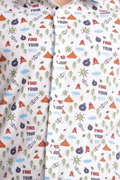 Boys Off White Adventurer Cotton Shirt