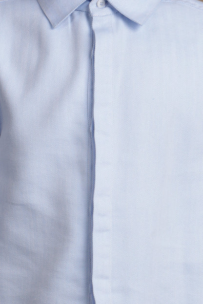 Boys Lite Blue Shirt with Bow