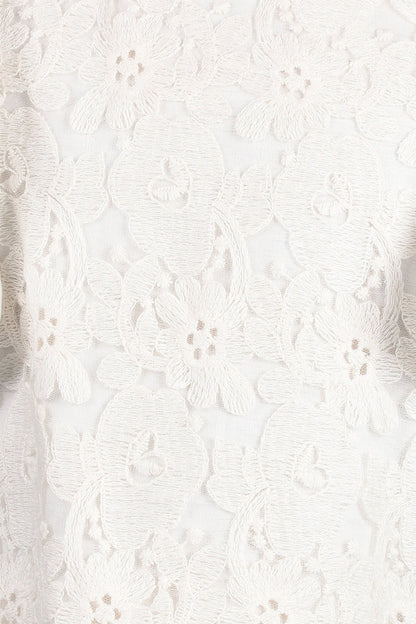 Girls Off White Round Neck Cotton Top