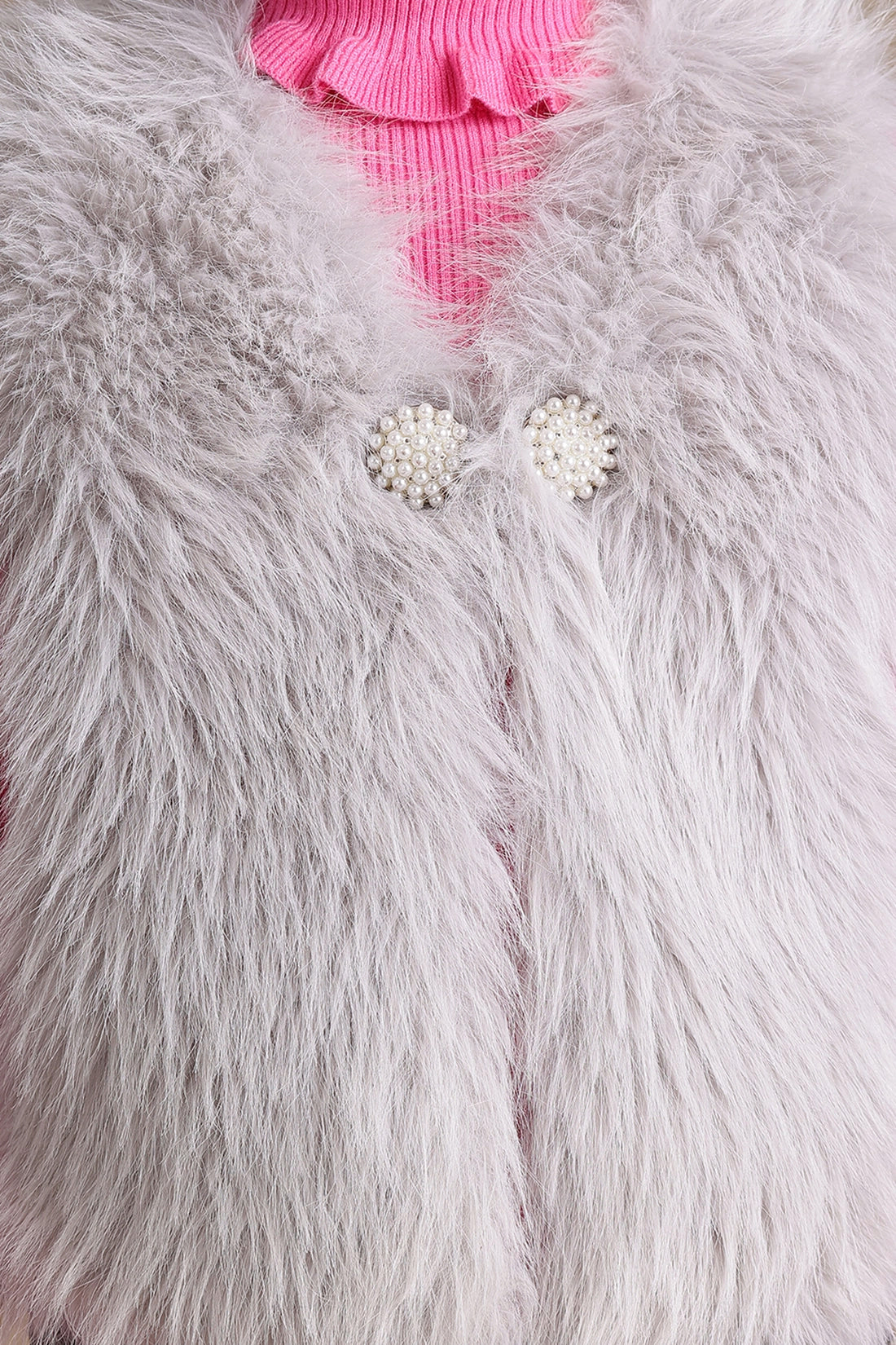 Girls Grey Faux Fur Shrug