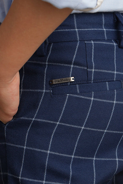 Boys Blue Checks Trouser