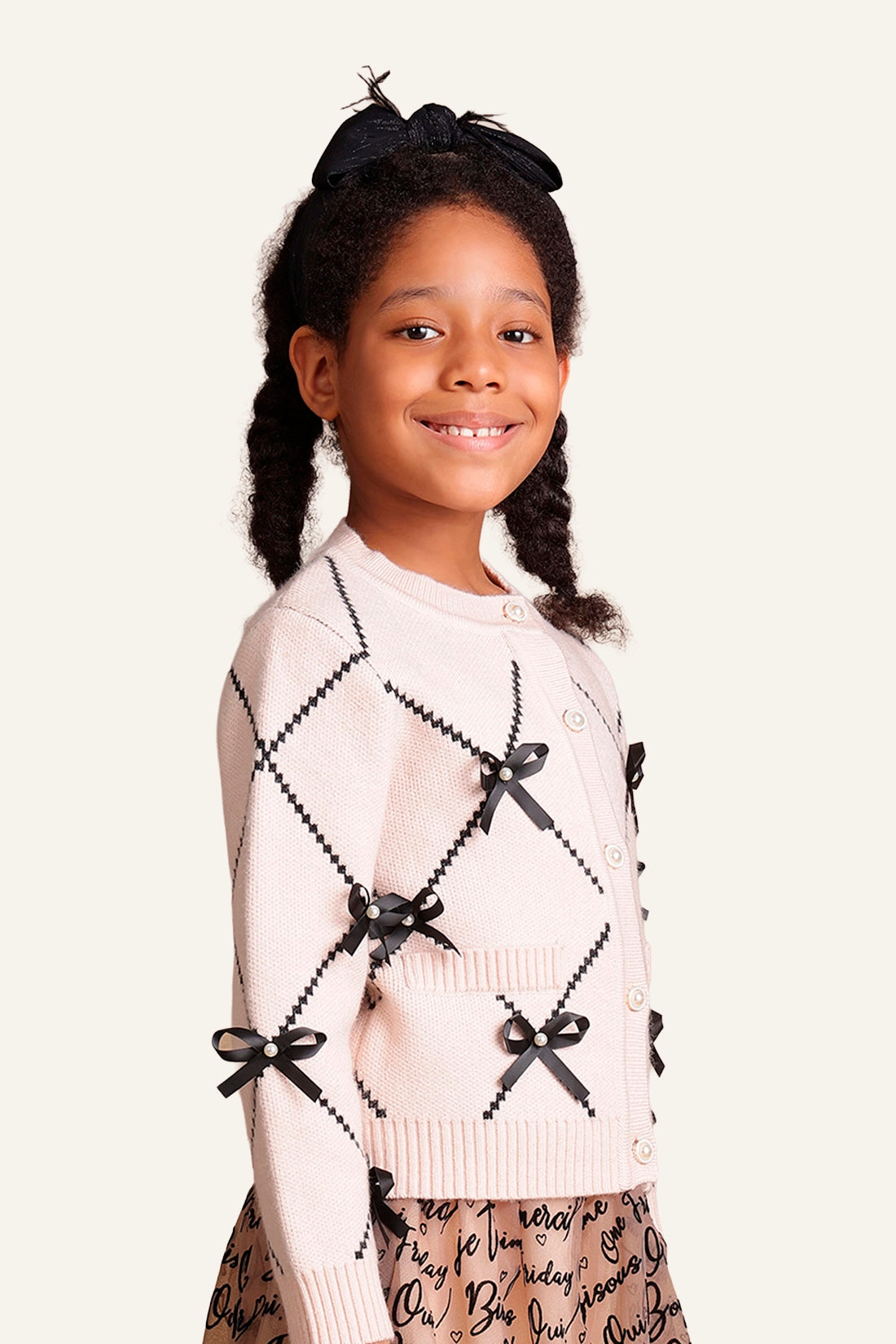 Girls Nude Solid Sweater