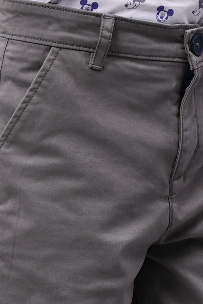 Boys Grey Cotton Shorts