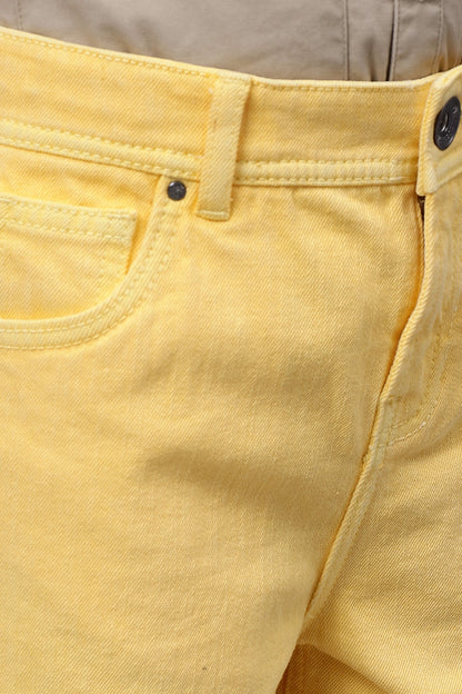 Boys Yellow Denim Shorts