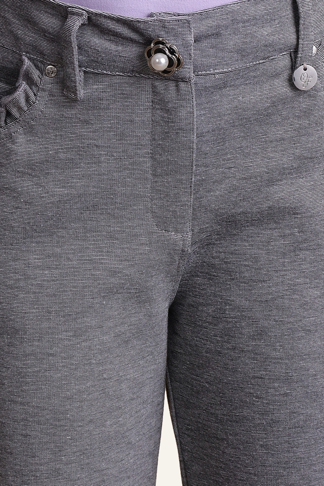 Girls Grey Frilled Trouser