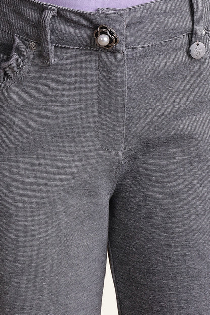 Girls Grey Frilled Trouser