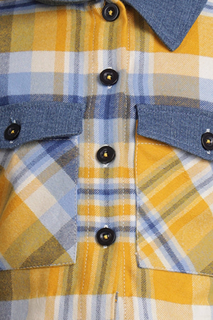 Girls Multicolor Checks Jacket