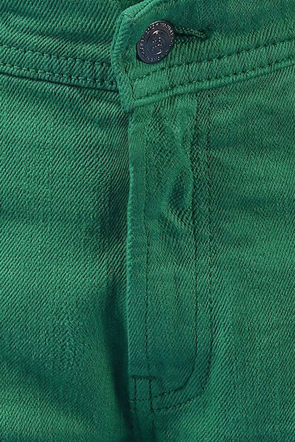 Boys Green Embroidered Jeans