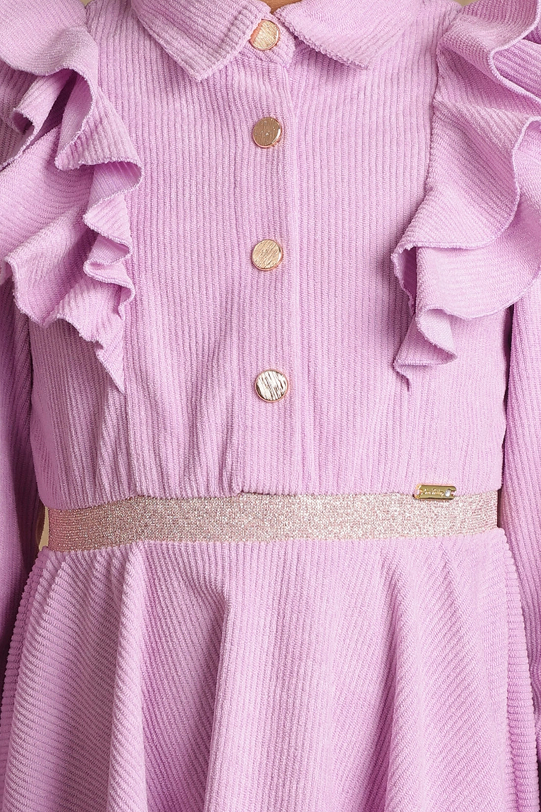 Girls Lilac A-line Flared Dress