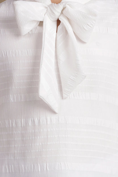 Girls Off White Seersucker Top