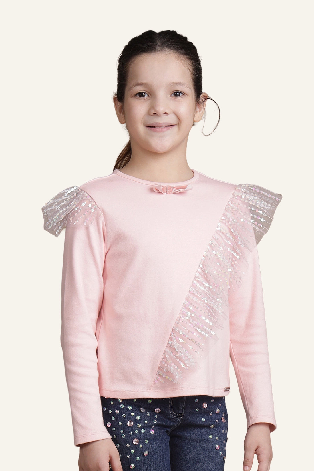 Girls Pink Top – Soft Cotton Fabric
