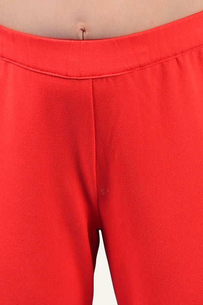 Girls Red Leggings