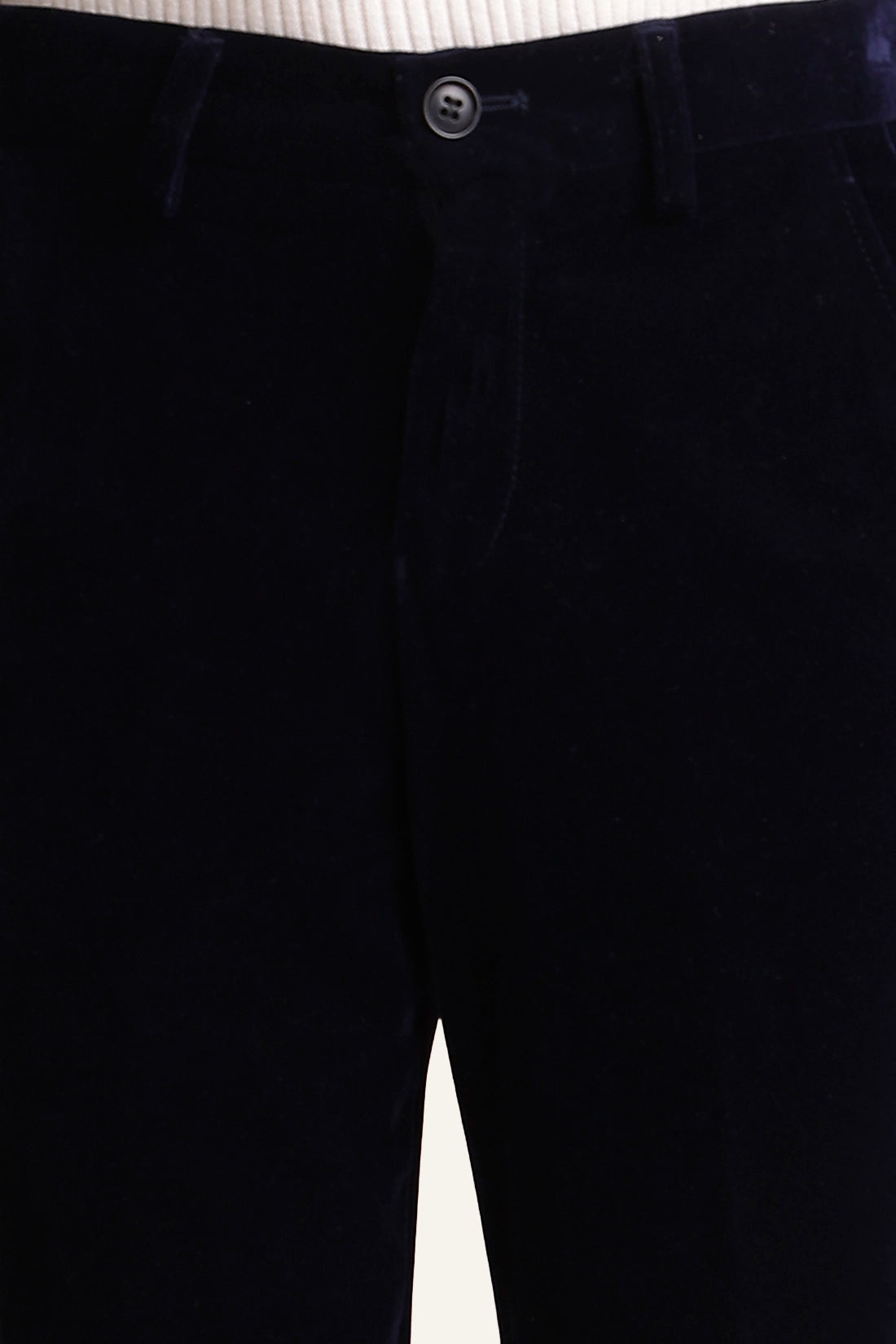 Boys Navy Blue Velvet 2 Piece Suit Set