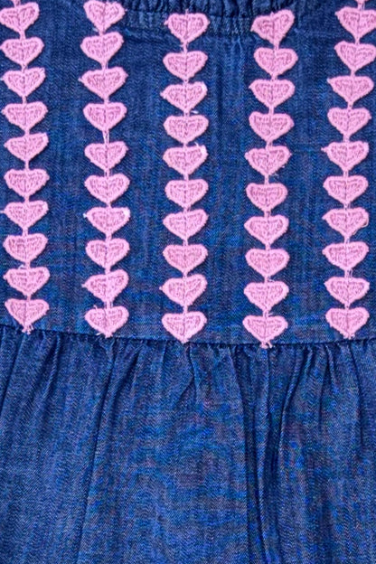 Baby Girls Blue Cotton Printed Dress